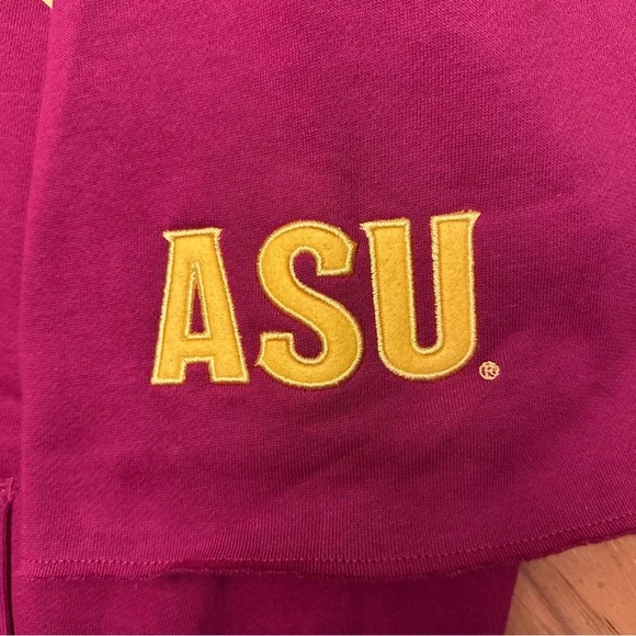 Mitchell & Ness Arizona State Sun Devils Pregame Hoodie Size Large Maroon Fleece